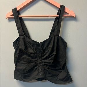 Elegant Black Ruched Tank Top